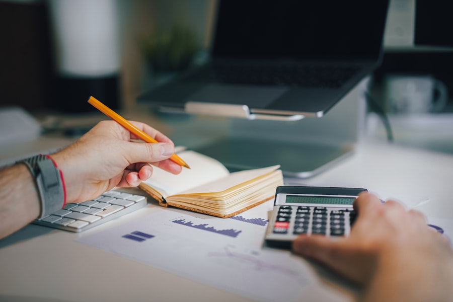 A person reviewing retirement account paperwork at a desk